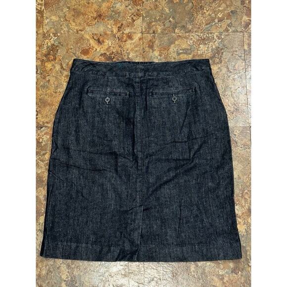 Talbots Women's Size 10 Dark Wash Stretch Denim Jean Skirt - Picture 2 of 10